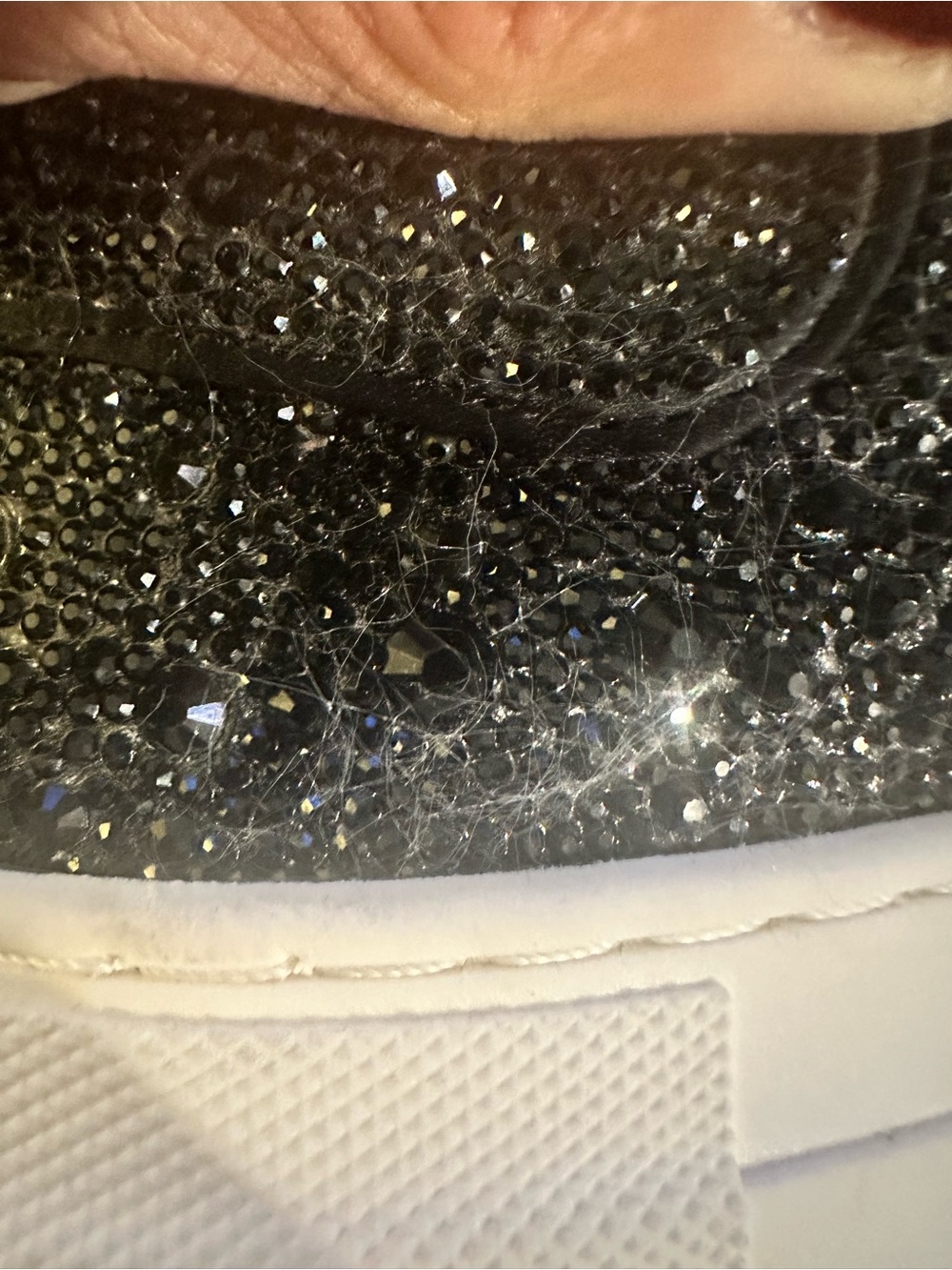 Betsey Johnson Black Glitter Low-Top Lace-Up Sneakers - Picture 10 of 11